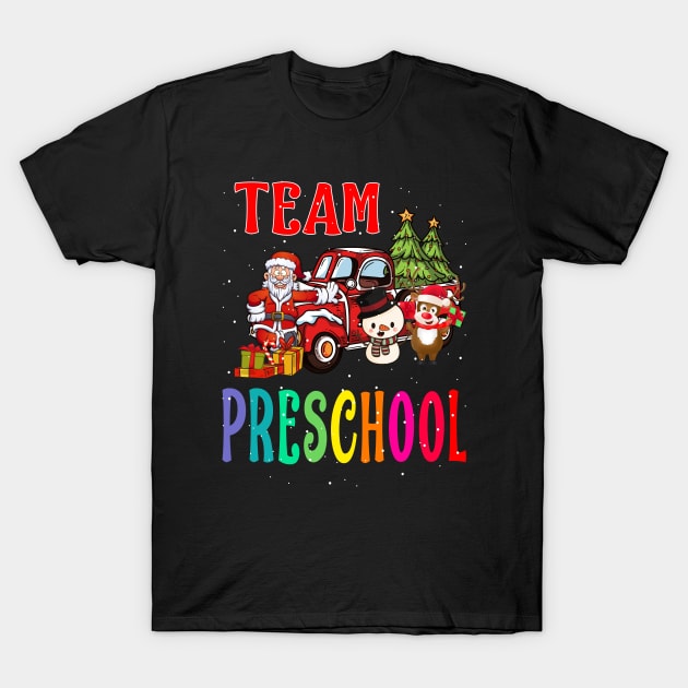 Team Preschool Santa And Reindeer Christmas T-Shirt by intelus